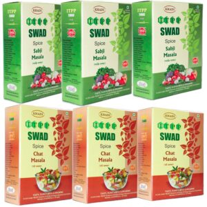 ITPP SWAD Pure Sabji 50G,Chat 50G Masala. (Pack Of 6)