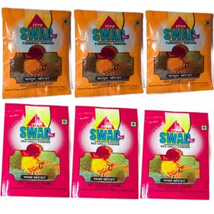 ITPP SWAD Pure Haldi Powder 50Gmpack Of 6)+Red Chilli Powder 50Gm (T.Pack Of 12)